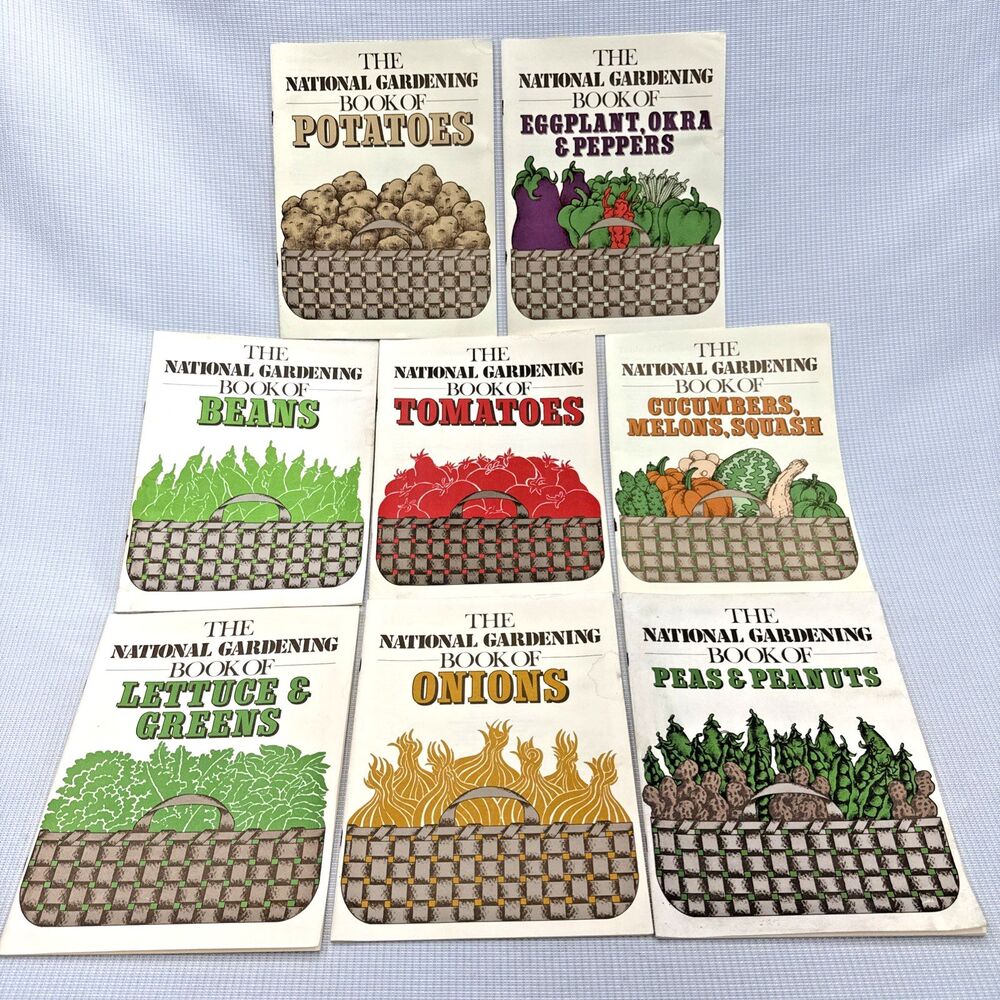 Vintage 1987 The National Gardening Books Collection of 8 Paperbacks